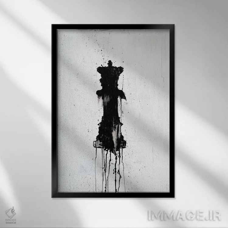 تابلو انتزاعی ملکه اثر کنت یانگستروم - نمای قابدار مشکی