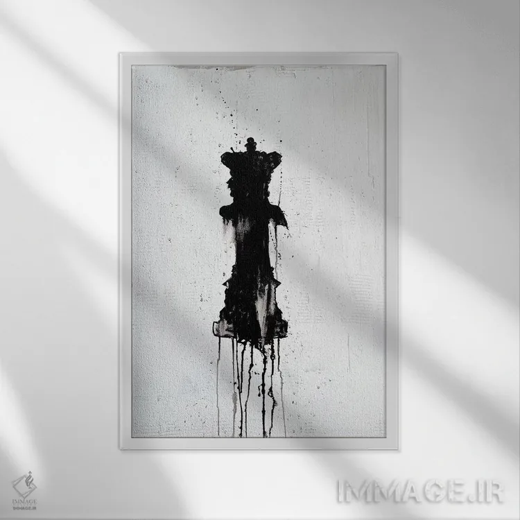 تابلو انتزاعی ملکه اثر کنت یانگستروم - نمای قابدار سفید