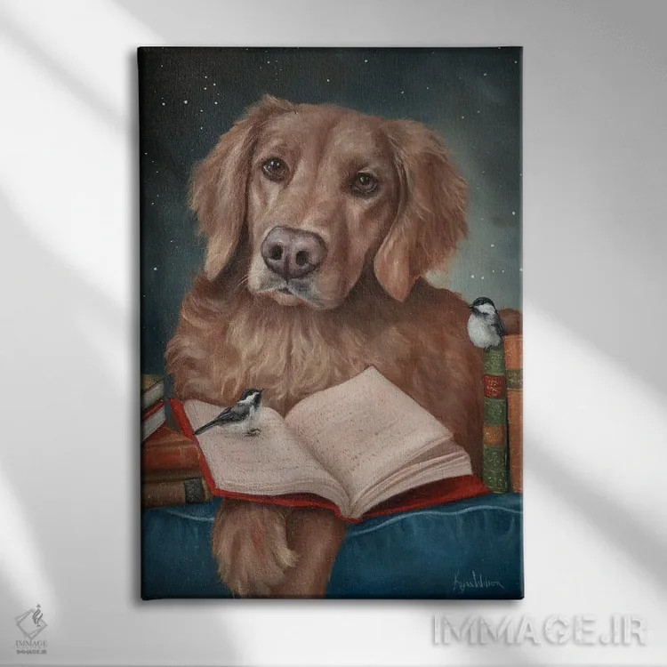 تابلو دکوراتیو استراحت با کتاب اثر کایرا ویلسون - نمای روبهرو روی دیوار