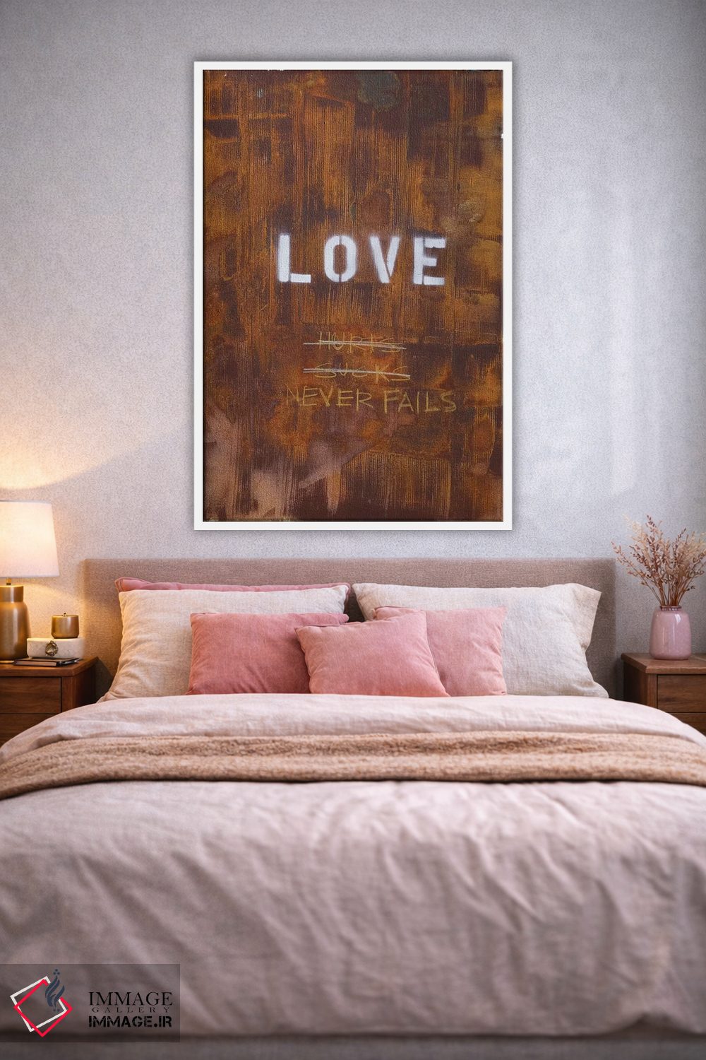 تابلو انتزاعی عشق درد دارد... بد است؟ هرگز شکست نمی خورد اثر کنت یانگستروم - D1W