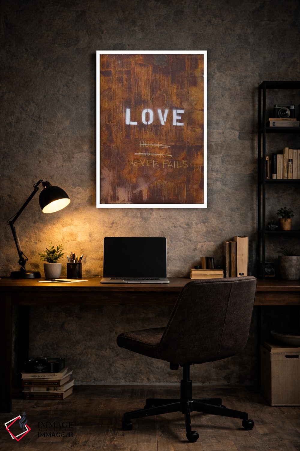 تابلو انتزاعی عشق درد دارد... بد است؟ هرگز شکست نمی خورد اثر کنت یانگستروم - D6W