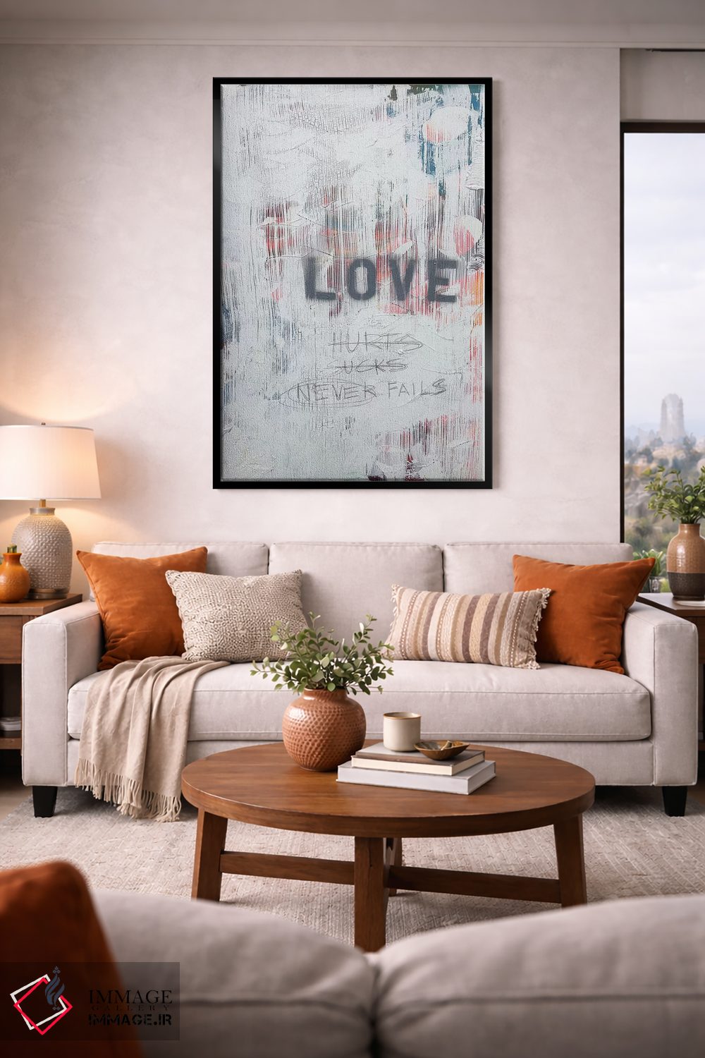 تابلو انتزاعی عشق درد دارد... بد است؟ هرگز شکست نمی خورد اثر کنت یانگستروم - D1B