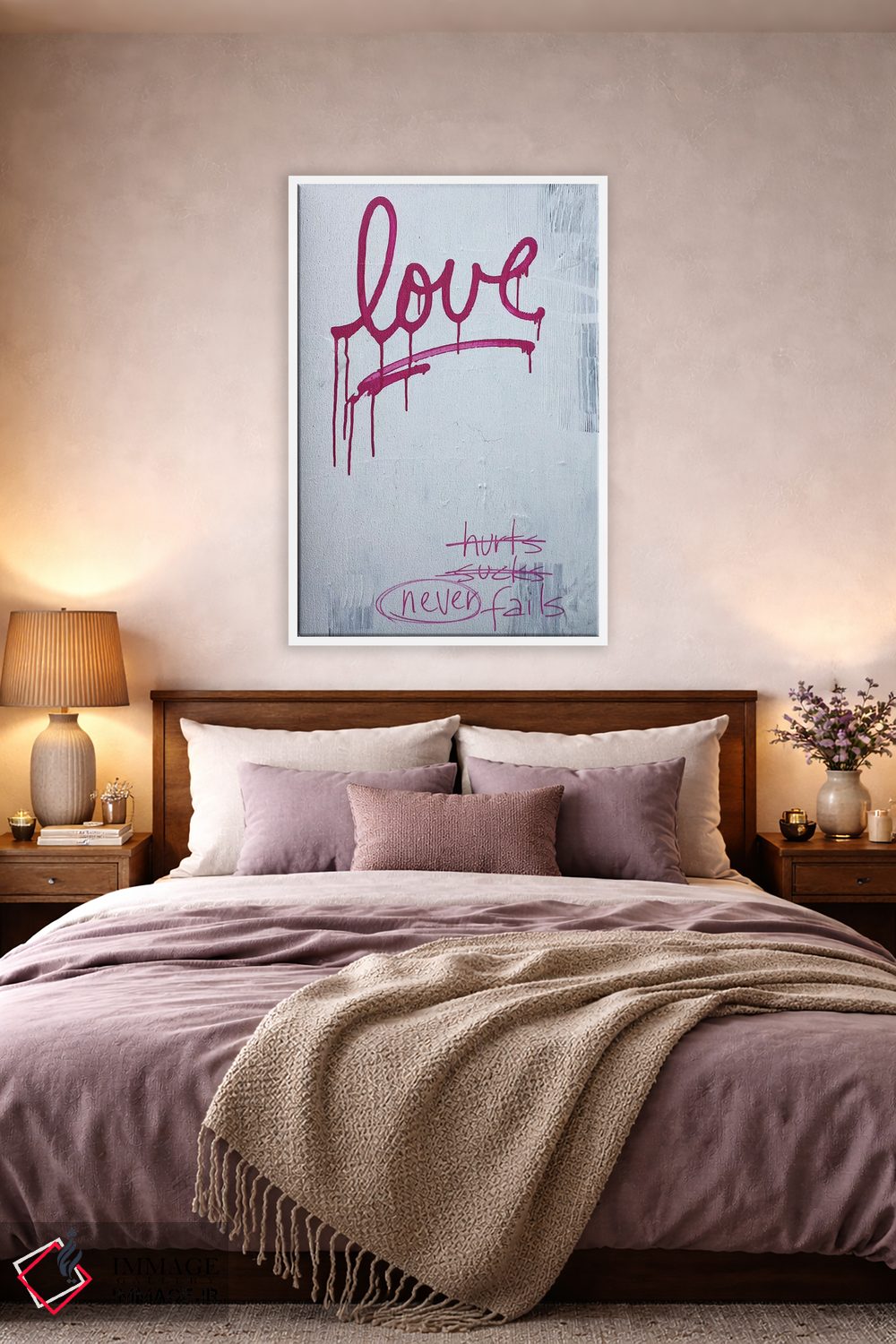 تابلو انتزاعی عشق درد دارد؟ بد است؟ هرگز شکست نمی خورد اثر کنت یانگستروم - D2W