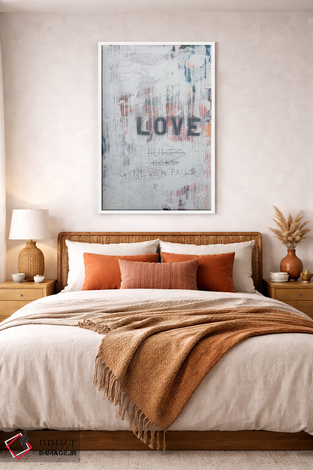 تابلو انتزاعی عشق درد دارد... بد است؟ هرگز شکست نمی خورد اثر کنت یانگستروم - D2W