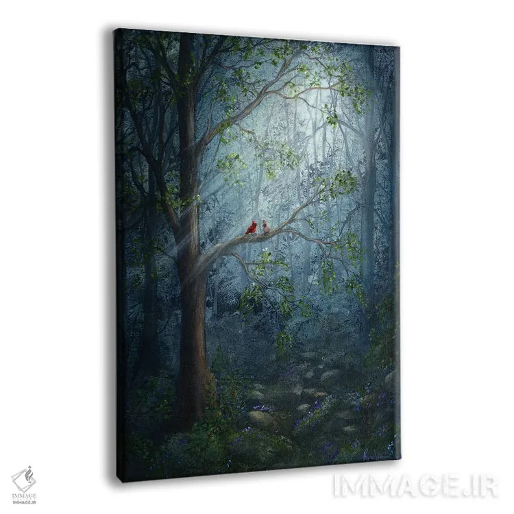 تابلو دکوراتیو جفت جنگلی اثر کایرا ویلسون - نمای پرسپکتیو محصول