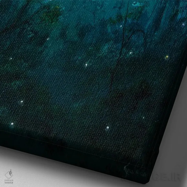 تابلو دکوراتیو جغد جنگلی اثر کایرا ویلسون - نمای نزدیک بافت بوم