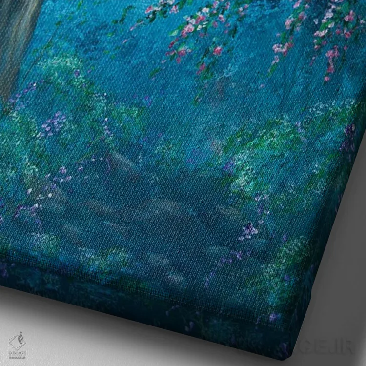 تابلو دکوراتیو شکوفه اثر کایرا ویلسون - نمای نزدیک بافت بوم