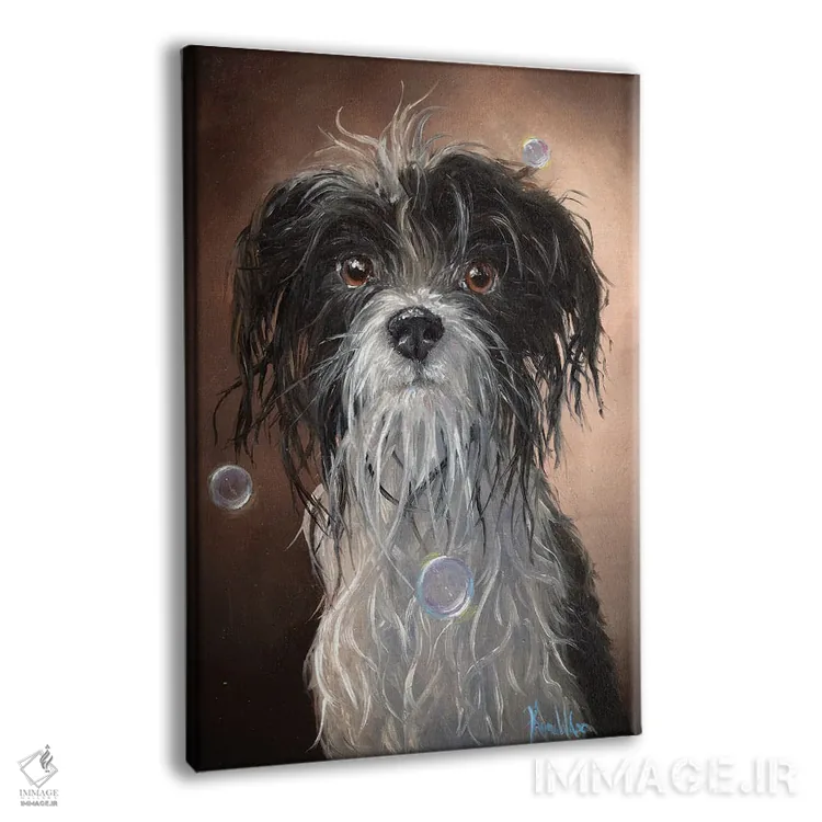 تابلو دکوراتیو سگ خیس اثر کایرا ویلسون - نمای پرسپکتیو محصول