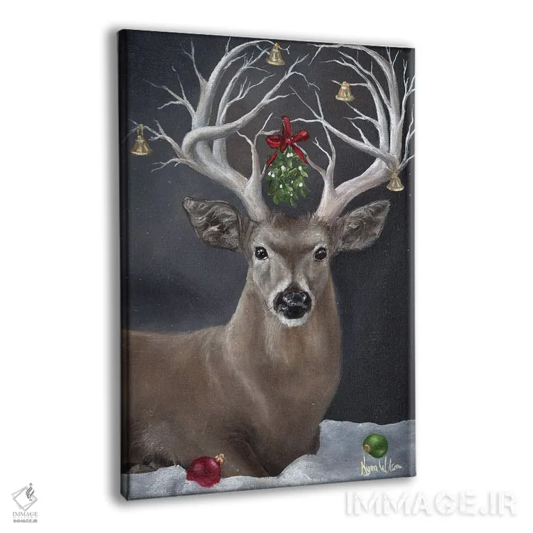 تابلو دکوراتیو گوزن تعطیلات اثر کایرا ویلسون - نمای پرسپکتیو محصول