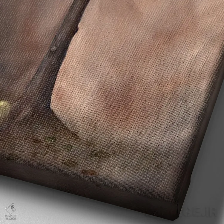 تابلو دکوراتیو پافین در درخت گلابی اثر کایرا ویلسون - نمای نزدیک بافت بوم