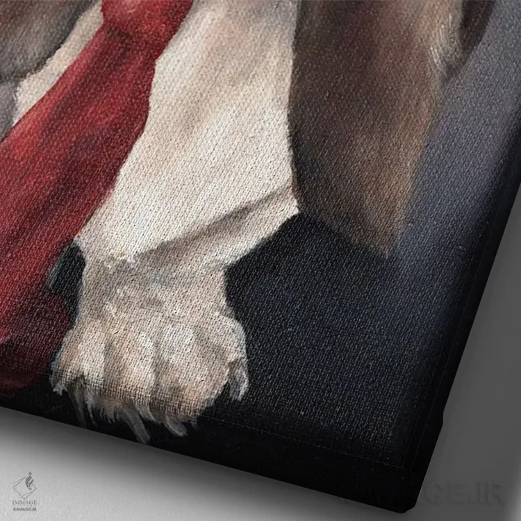 تابلو دکوراتیو سگ شکاری اثر کایرا ویلسون - نمای نزدیک بافت بوم