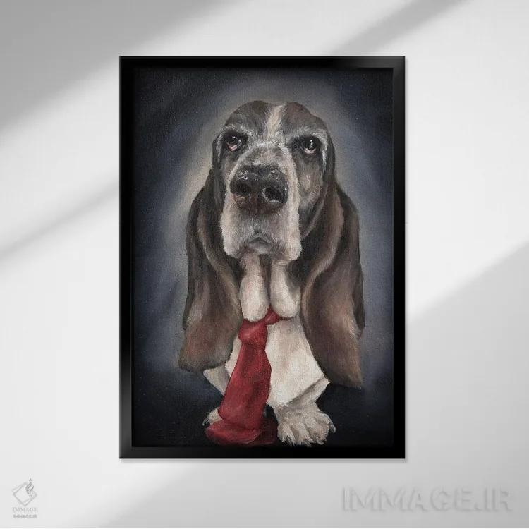 تابلو دکوراتیو سگ شکاری اثر کایرا ویلسون - نمای قابدار مشکی