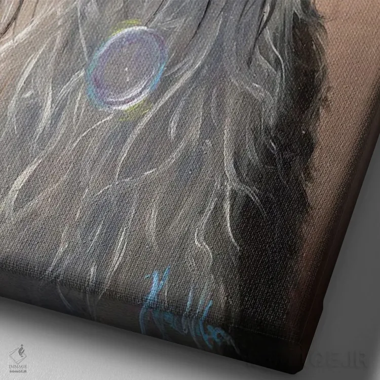 تابلو دکوراتیو سگ خیس اثر کایرا ویلسون - نمای نزدیک بافت بوم