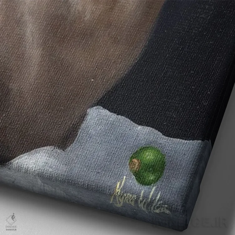 تابلو دکوراتیو گوزن تعطیلات اثر کایرا ویلسون - نمای نزدیک بافت بوم