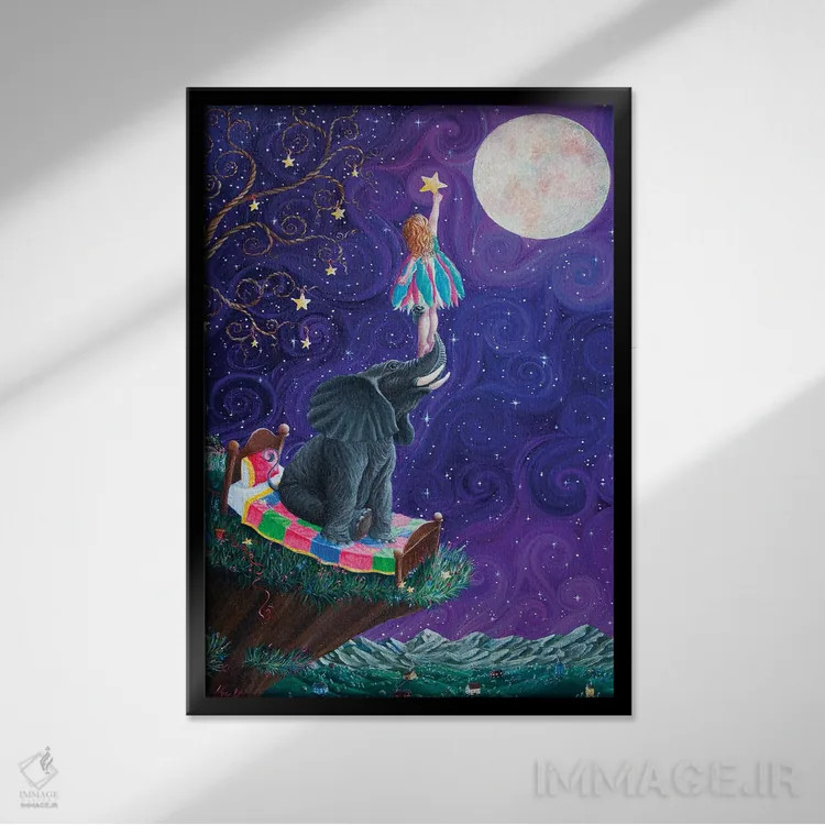 تابلو دکوراتیو سومنیم اثر کایرا ویلسون - نمای قابدار مشکی