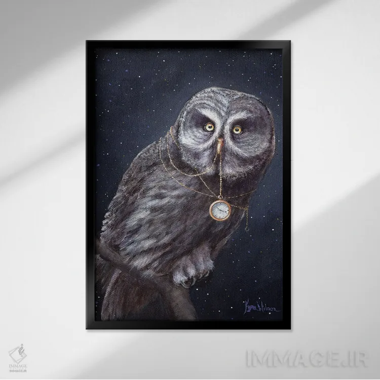 تابلو دکوراتیو نگهبان زمان اثر کایرا ویلسون - نمای قابدار مشکی