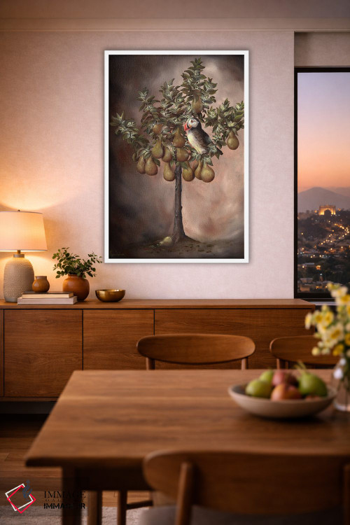 تابلو دکوراتیو پافین در درخت گلابی اثر کایرا ویلسون - D1W