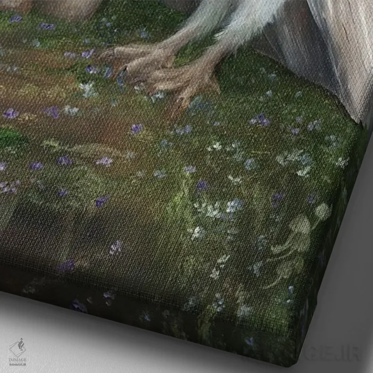 تابلو دکوراتیو دوستان جنگلی اثر کایرا ویلسون - نمای نزدیک بافت بوم