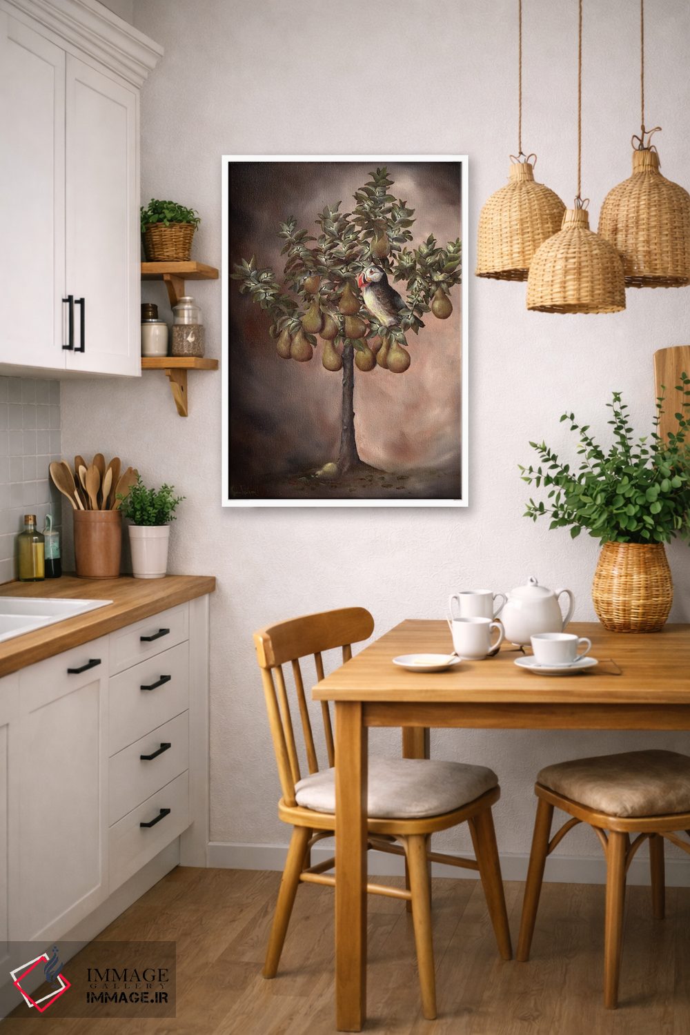 تابلو دکوراتیو پافین در درخت گلابی اثر کایرا ویلسون - D5W