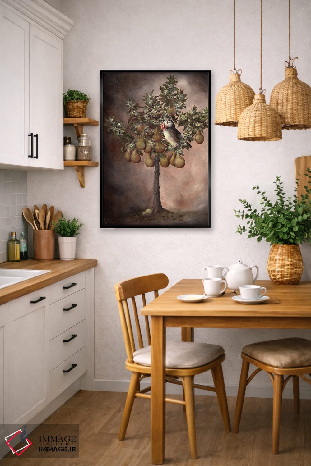 تابلو دکوراتیو پافین در درخت گلابی اثر کایرا ویلسون - D6B