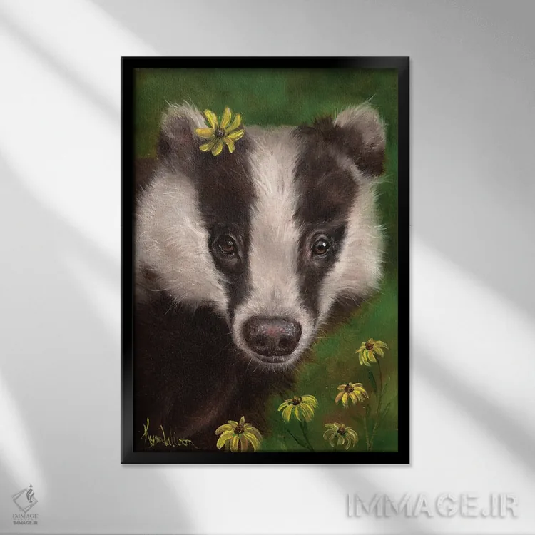 تابلو دکوراتیو گورکن اثر کایرا ویلسون - نمای قابدار مشکی