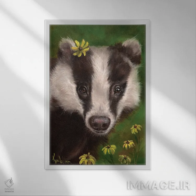 تابلو دکوراتیو گورکن اثر کایرا ویلسون - نمای قابدار سفید