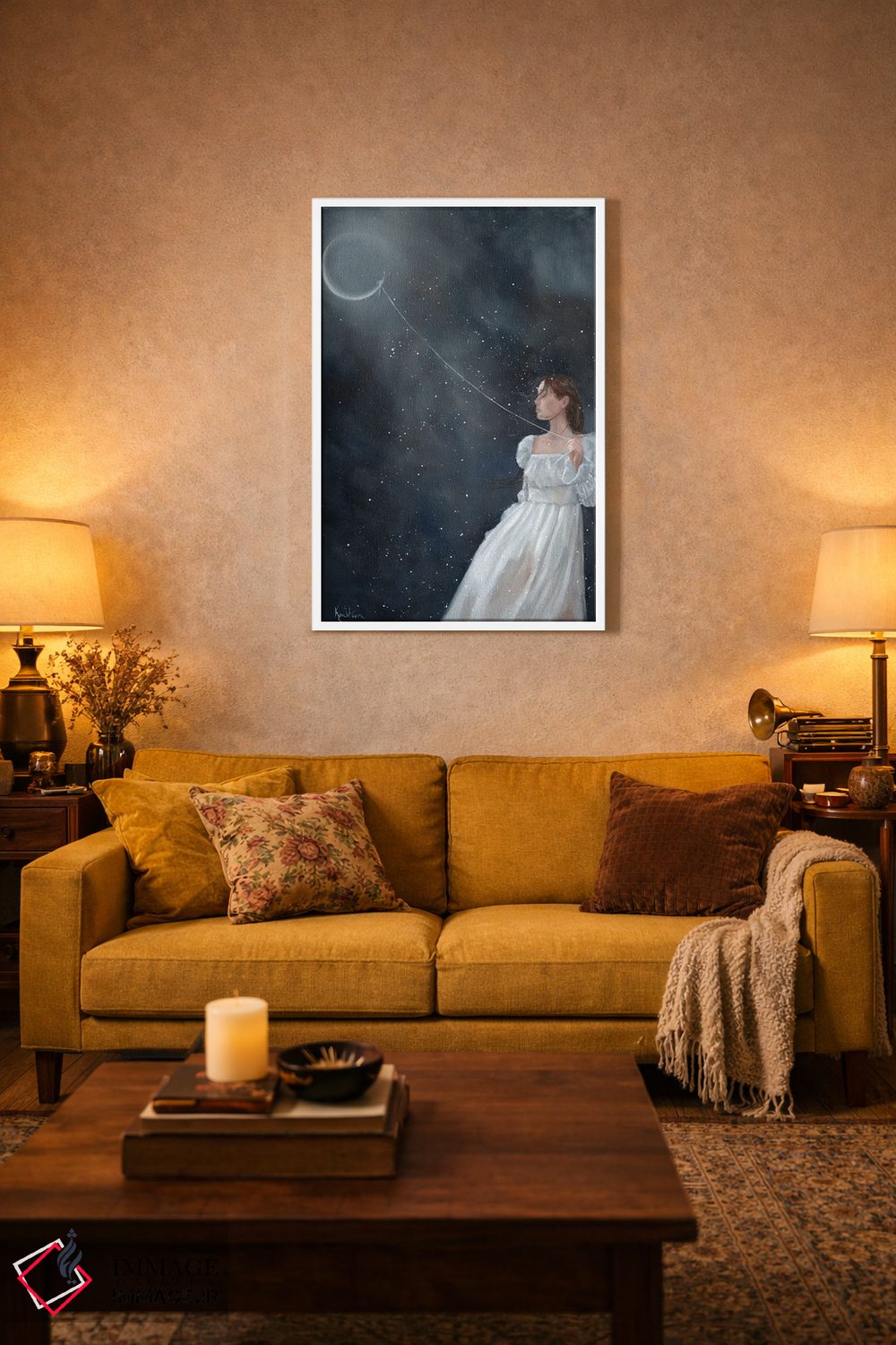 تابلو دکوراتیو پرواز کن به سوی ماه اثر کایرا ویلسون - D1W