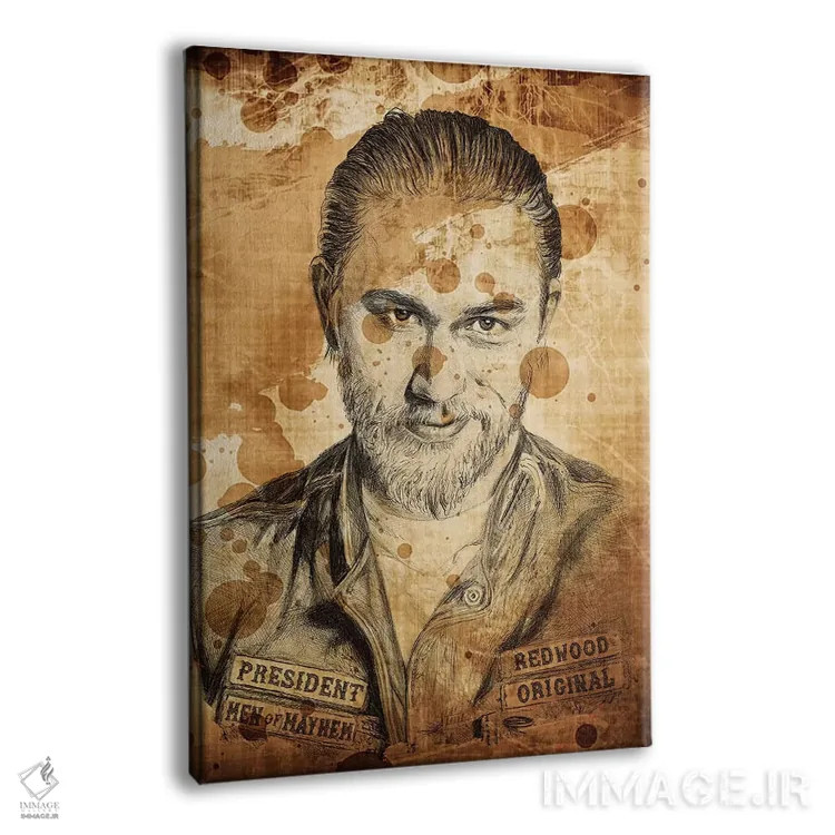 تابلو دکوراتیو جکس از سریال "فرزندان هرج و مرج" با خودکار اثر کایل ویلیس - نمای پرسپکتیو محصول