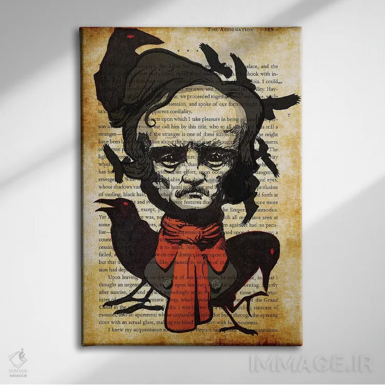 تابلو دکوراتیو ادگار آلن پو اثر کایل ویلیس - نمای روبهرو روی دیوار