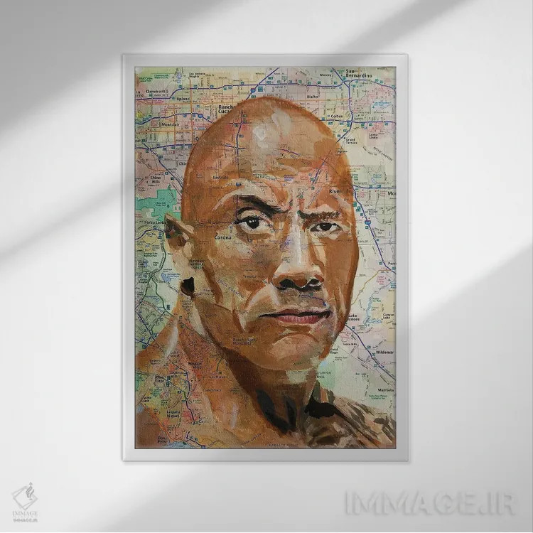 تابلو دکوراتیو دواین اثر کایل ویلیس - نمای قابدار سفید