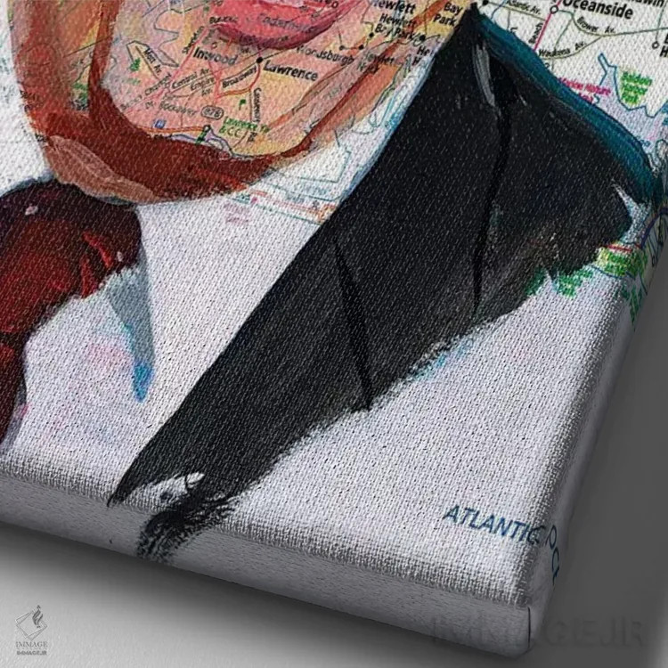 تابلو دکوراتیو جان استوارت اثر کایل ویلیس - نمای نزدیک بافت بوم