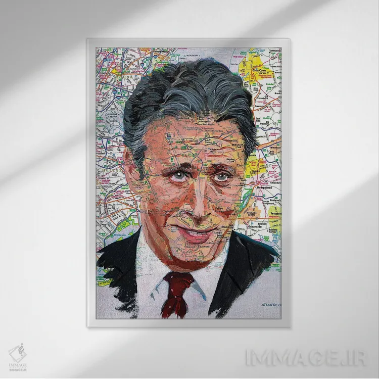 تابلو دکوراتیو جان استوارت اثر کایل ویلیس - نمای قابدار سفید