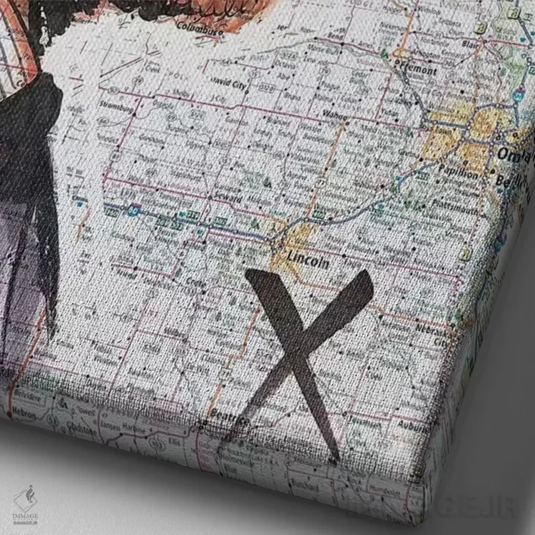 تابلو دکوراتیو مالکوم از نبراسکا اثر کایل ویلیس - نمای نزدیک بافت بوم