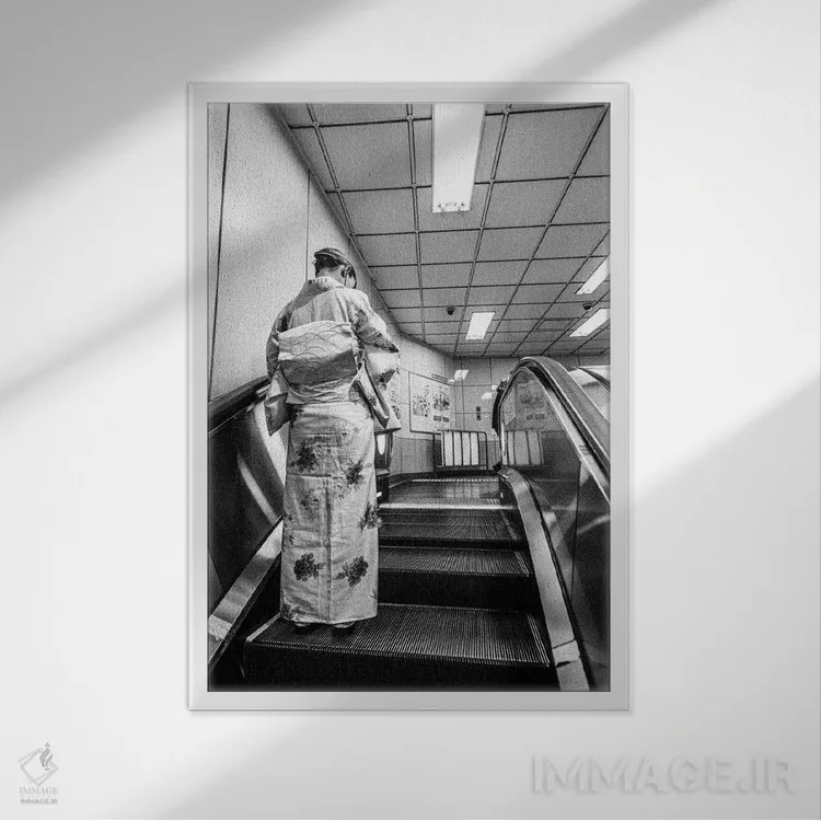 تابلو دکوراتیو گیشای مدرن اثر کنزو ایجیری - نمای قابدار سفید