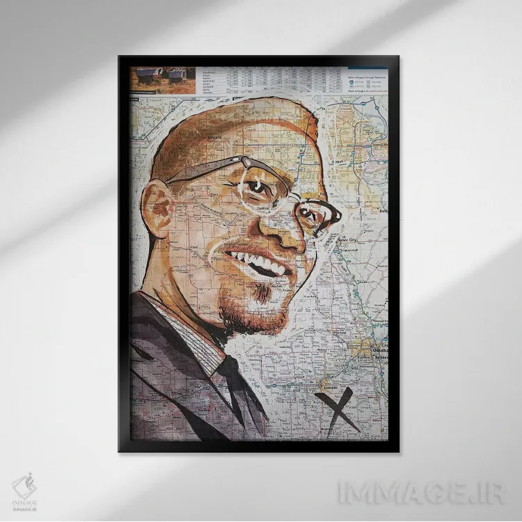 تابلو دکوراتیو مالکوم از نبراسکا اثر کایل ویلیس - نمای قابدار مشکی