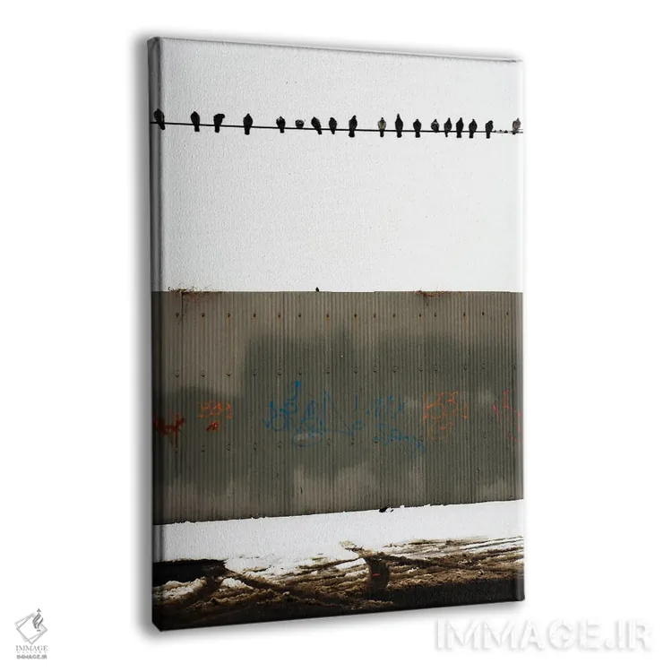تابلو دکوراتیو پرندگان در افق های یخ زده اثر کنزو ایجیری - نمای پرسپکتیو محصول