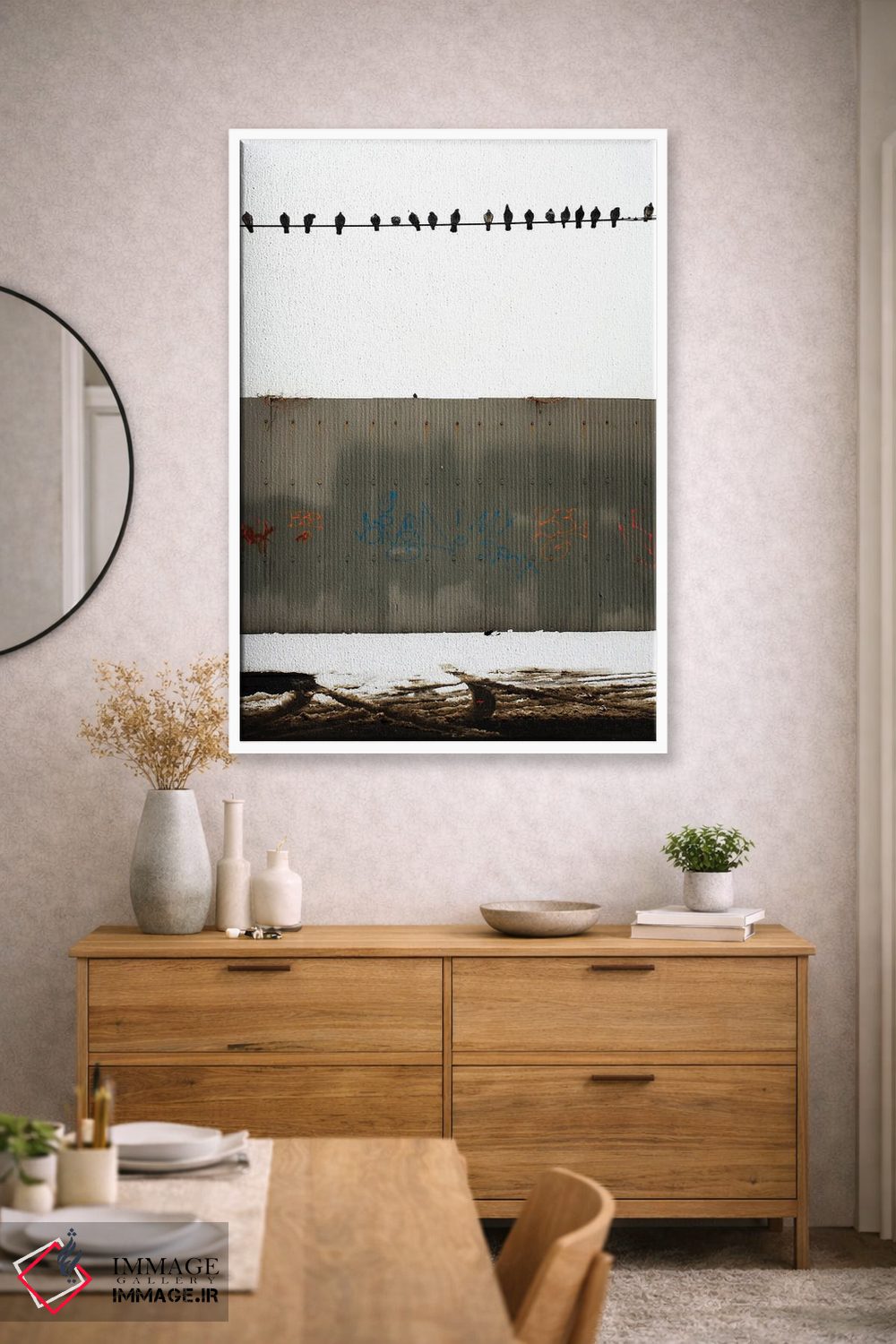 تابلو دکوراتیو پرندگان در افق های یخ زده اثر کنزو ایجیری - D1W