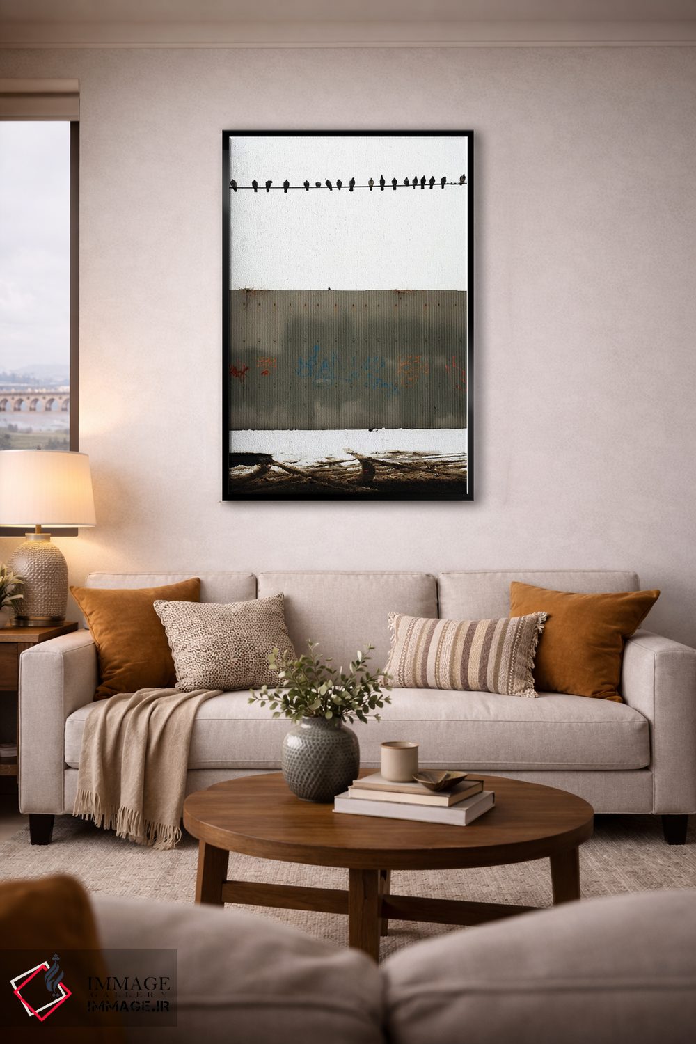 تابلو دکوراتیو پرندگان در افق های یخ زده اثر کنزو ایجیری - D5B