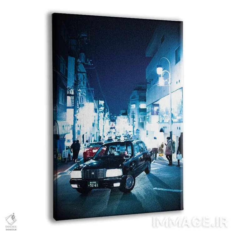 تابلو دکوراتیو تاکسی آبی اثر کنزو ایجیری - نمای پرسپکتیو محصول