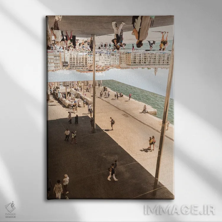 تابلو دکوراتیو بندر قدیمی مارسی ۵ اثر کنزو ایجیری - نمای روبهرو روی دیوار