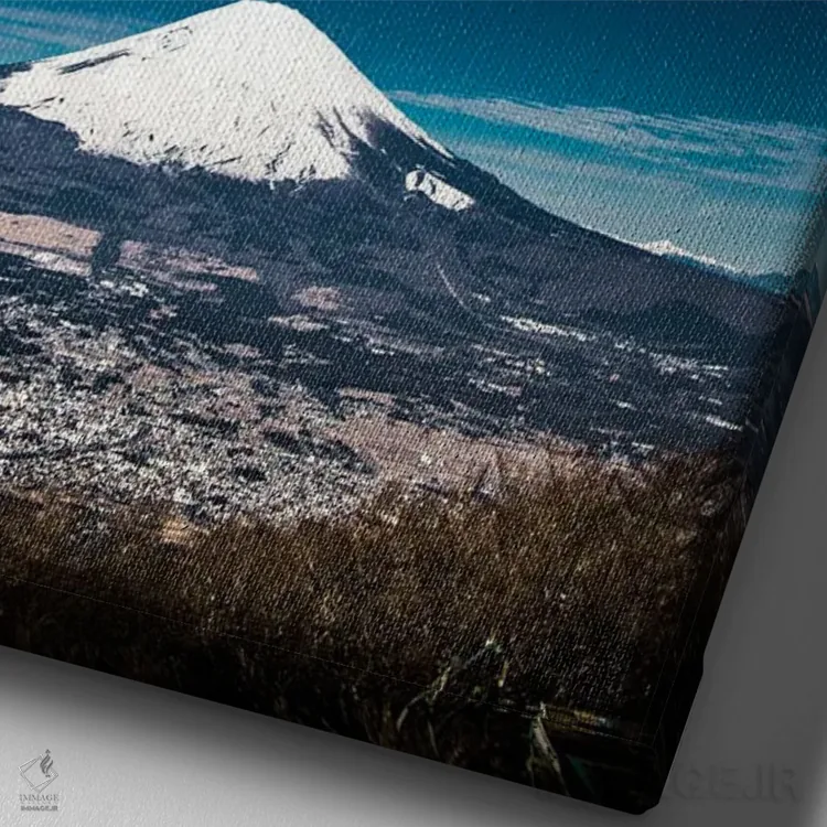 تابلو دکوراتیو فوجی سان اثر کنزو ایجیری - نمای نزدیک بافت بوم