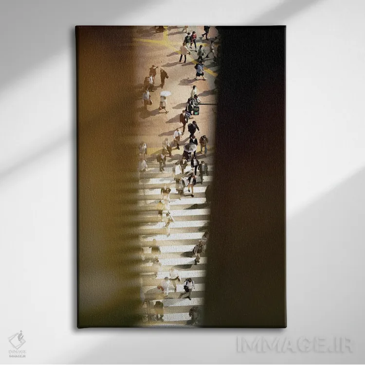 تابلو دکوراتیو تقاطع شیبویا ۳ اثر کنزو ایجیری - نمای روبهرو روی دیوار