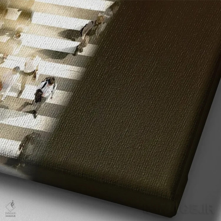 تابلو دکوراتیو تقاطع شیبویا ۳ اثر کنزو ایجیری - نمای نزدیک بافت بوم