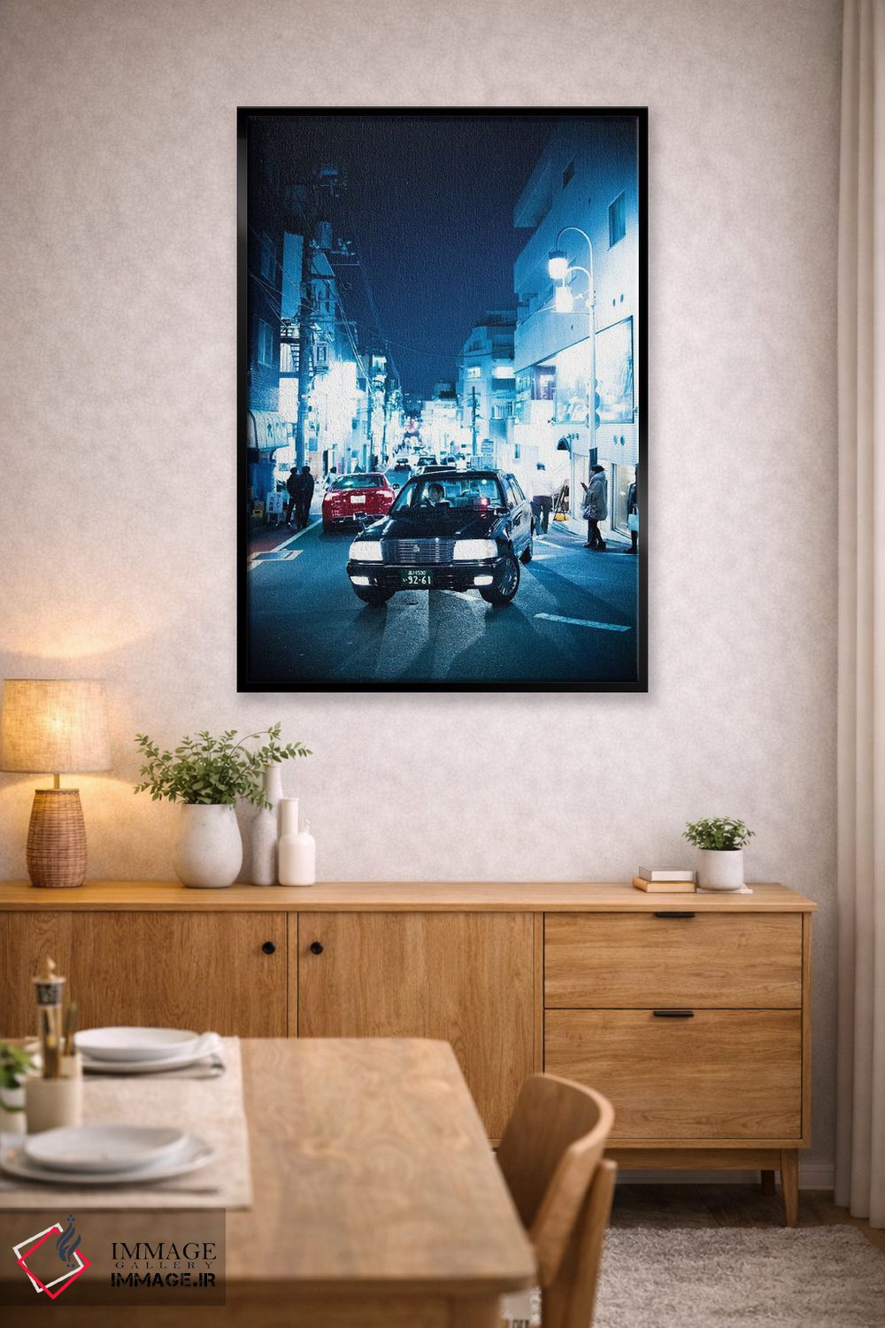 تابلو دکوراتیو چراغ های تاکسی آبی اثر کنزو ایجیری - D5B