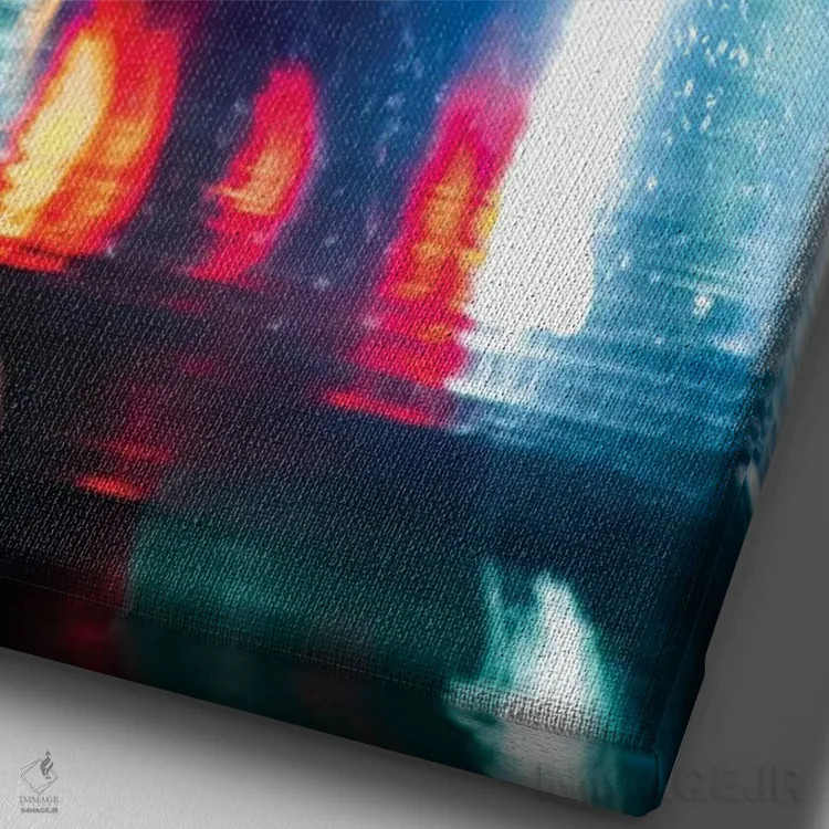 تابلو دکوراتیو سری تاکسی خیس ۴ اثر کنزو ایجیری - نمای نزدیک بافت بوم