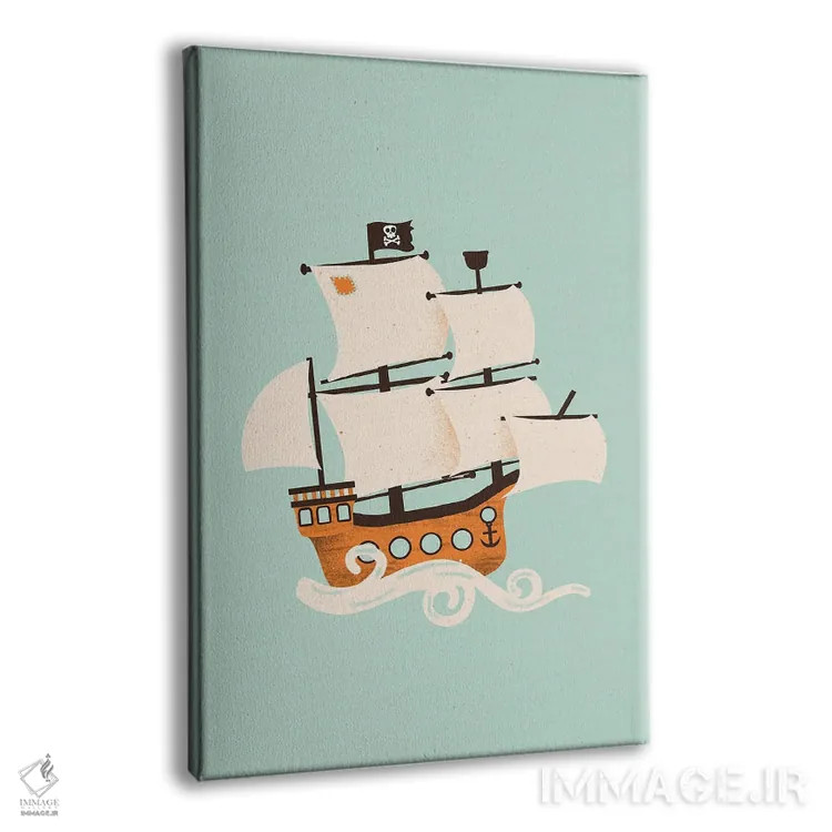 تابلو مینیمال کشتی دزدان دریایی اثر کانزیلو - نمای پرسپکتیو محصول
