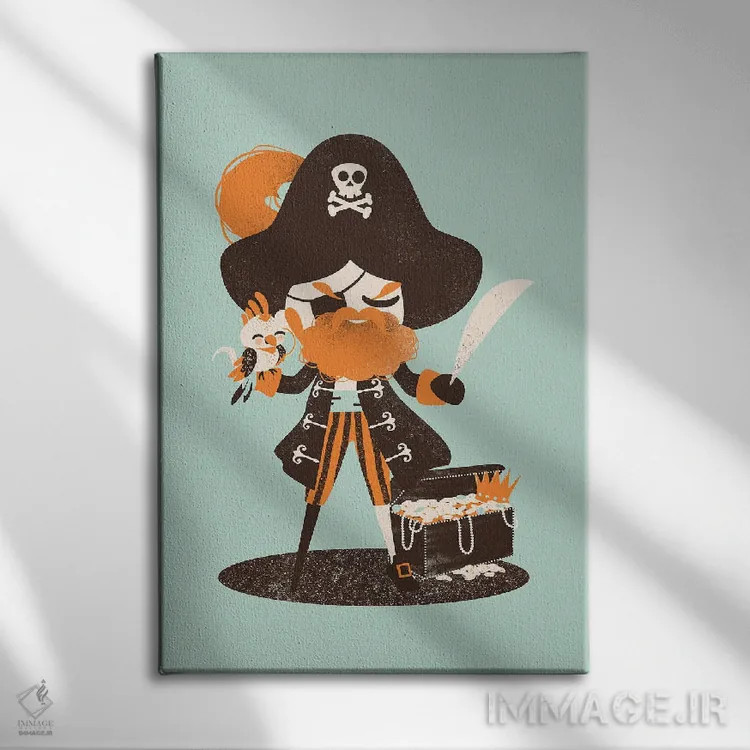 تابلو مینیمال کاپیتان دزد دریایی اثر کانزیلو - نمای روبهرو روی دیوار