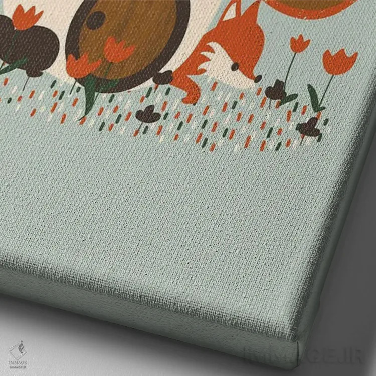 تابلو مینیمال خانه قارچی اثر کانزیلو - نمای نزدیک بافت بوم