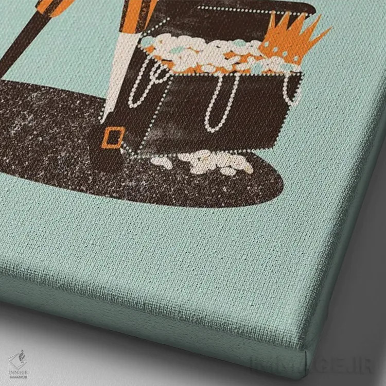 تابلو مینیمال کاپیتان دزد دریایی اثر کانزیلو - نمای نزدیک بافت بوم