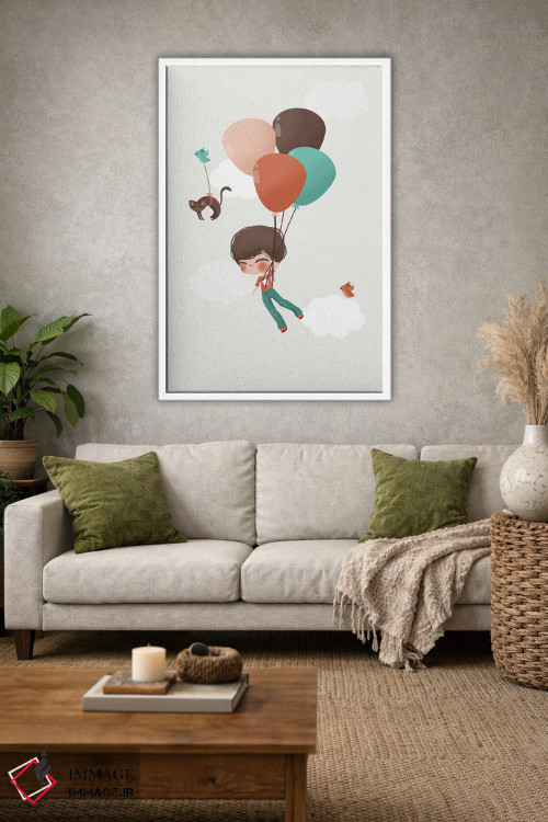 تابلو مینیمال پسر در میان ابرها اثر کانزیلو - D1W